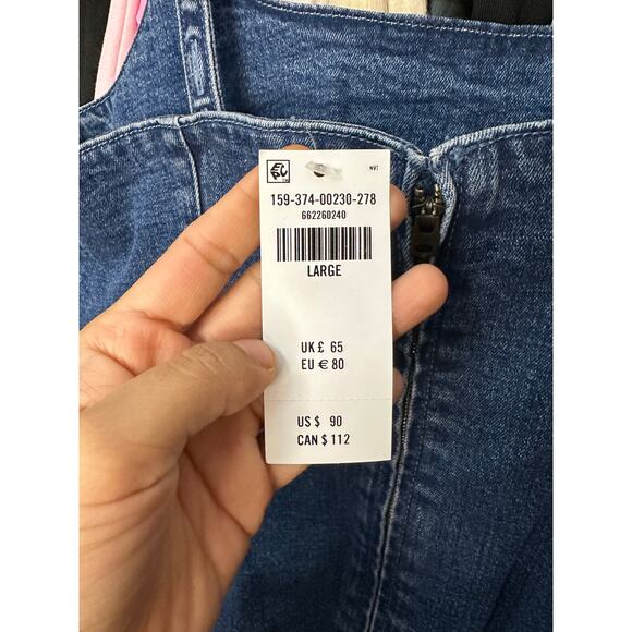 Abercrombie & Fitch Squareneck Bubble Hem Denim Mini Dress Size Large - Picture 6 of 13